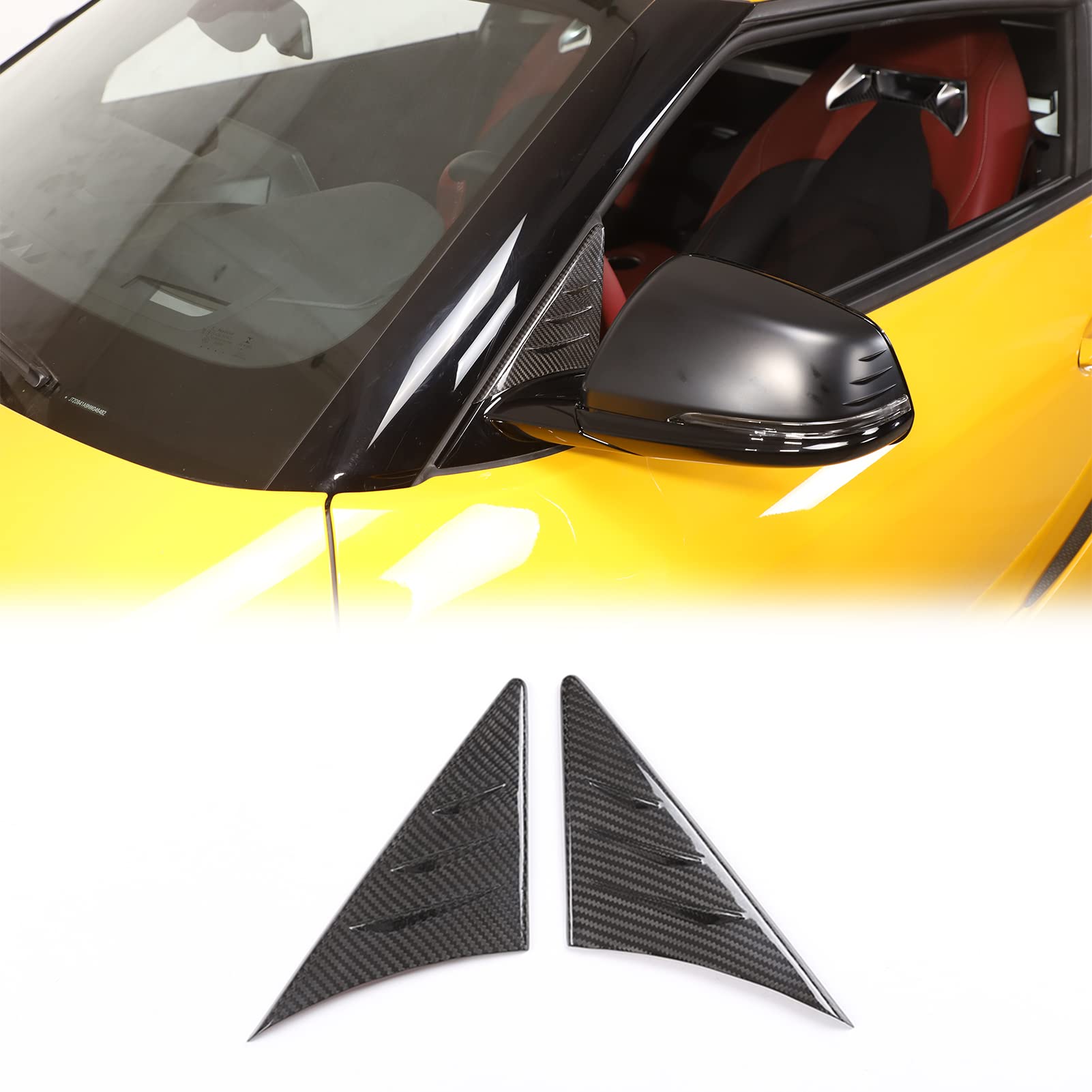 2 Stück Racing Style Autotür links/rechts Rückspiegel Dreieck Spoiler Dekorative Platten passend für Toyota Supra A90 A91 MK5 2019–2021 (Kohlefaser) von 通用