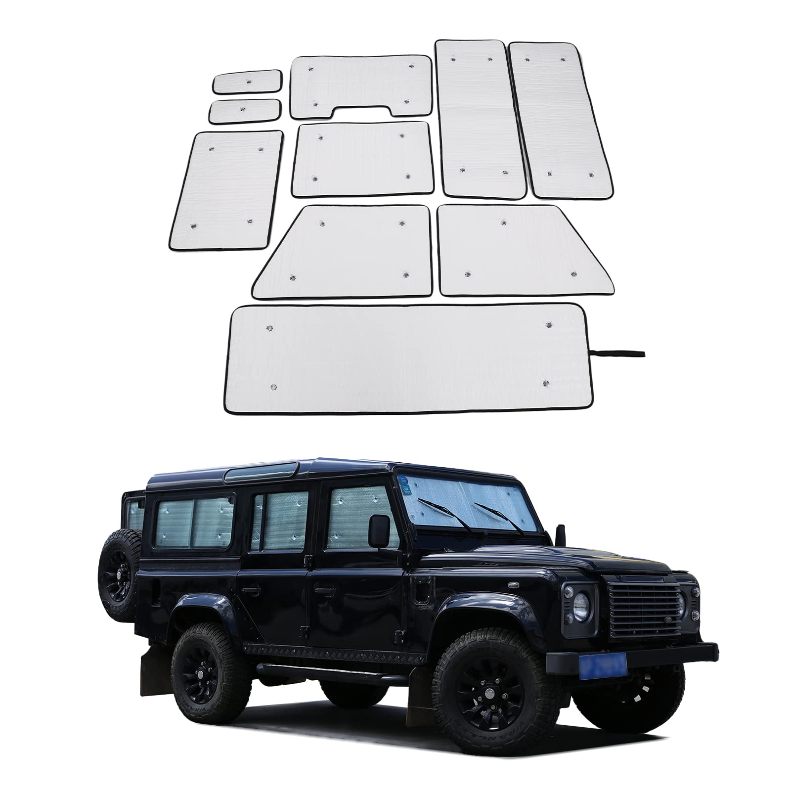 Sonnenschutz-Set für Autowindschutzscheiben, vollständige Abdeckung, Autofenster-Sonnenschutz, Frontscheiben-Sonnenschutz, UV-Strahlen-Sonnenblenden, 10-teilig von 通用