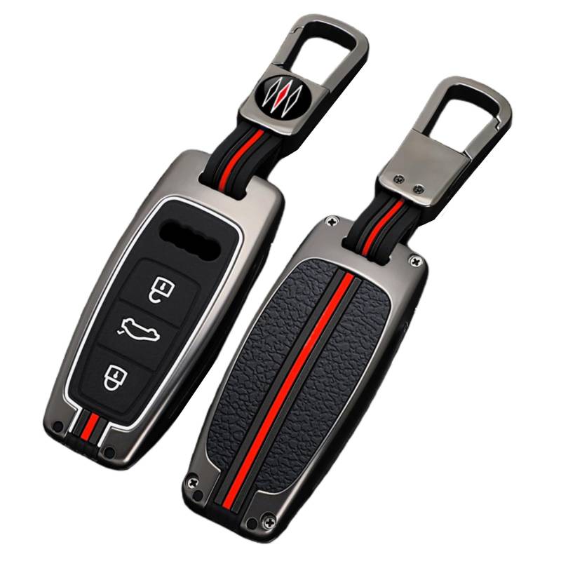 Otai Zinklegierung Autoschlüssel Hülle passend für Audi A3 A6 A7 S8 Q7 Q8 SQ8 E-tron Fernbedienung Smart Car Key Shell 3 Tasten (Matte Farbe) von 通用