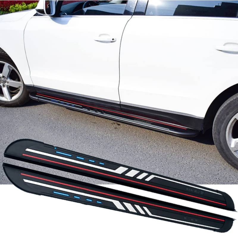 Trittbrett für Hyundai Santa Fe 2019-2022 Seitenstufenplattform Nerf Bar 2 Stück Pedale Seitentreppe, Schwarz von 通用