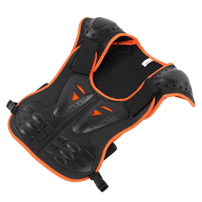 01 Kinder Reiten Brustschutz, Kinder Sport Protektor Weste Leicht für Kinder zum Schutz des Körpers(Orange Black, S) von 01