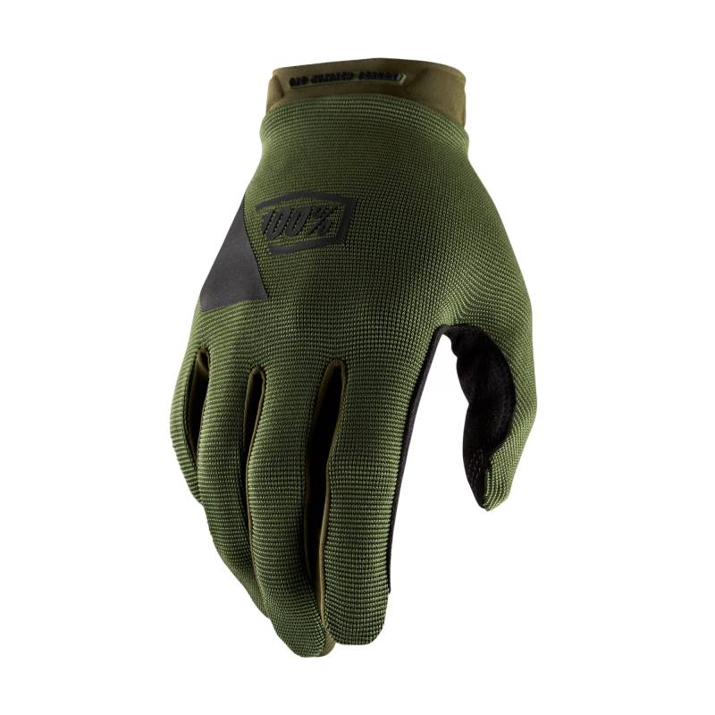 100% GUANTES RIDECAMP Handschuhe, Armeegrün/Schwarz - M von 100%