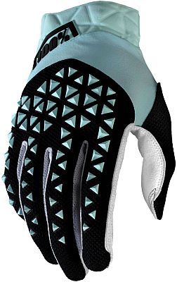 100 Percent Airmatic, Handschuhe - Schwarz/Hellblau - M von 100 Percent