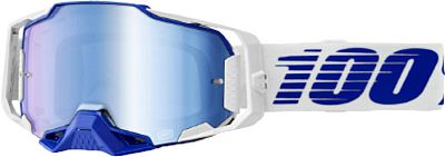 100 Percent Armega S23, Crossbrille verspiegelt - Weiß/Blau Blau-Verspiegelt von 100 Percent