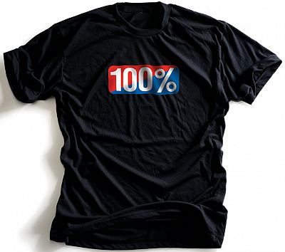 100 Percent Old School, T-Shirt - Schwarz/Weiß/Blau/Rot - S von 100 Percent