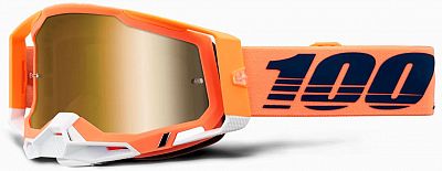 100 Percent Racecraft 2 Coral, Crossbrille verspiegelt - Hellorange/Schwarz/Weiß Gold-Verspiegelt von 100 Percent