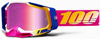 100 Percent Racecraft 2 Mission S22, Crossbrille verspiegelt - Pink/Weiß/Gelb/Blau Pink-Verspiegelt von 100 Percent