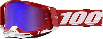 100 Percent Racecraft 2 Red, Crossbrille verspiegelt - Rot/Weiß Rot/Blau-Verspiegelt von 100 Percent