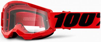 100 Percent Strata 2, Crossbrille Kinder - Rot/Schwarz Klar von 100 Percent