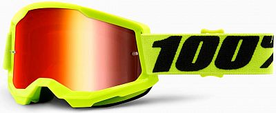 100 Percent Strata 2 S23, Crossbrille verspiegelt - Neon-Gelb/Schwarz Rot-Verspiegelt von 100 Percent