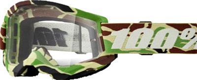 100 Percent Strata 2 War Camo, Crossbrille - Braun/Grün/Beige Klar von 100 Percent