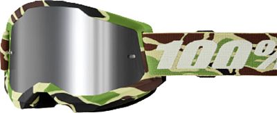 100 Percent Strata 2 War Camo, Crossbrille verspiegelt - Braun/Grün/Beige Silber-Verspiegelt von 100 Percent