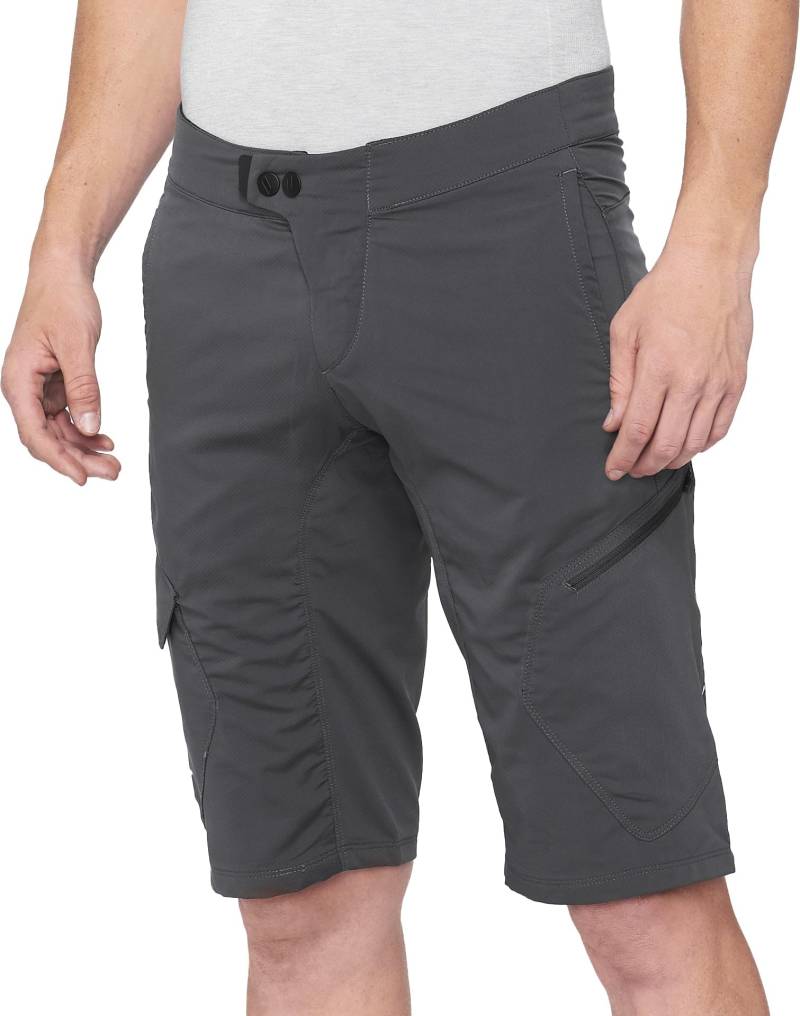 100% MTB WEAR Ridecamp Shorts Charcoal-36 für Erwachsene, Unisex, Kohlegrau (Schwarz), Größe 36 von 100%