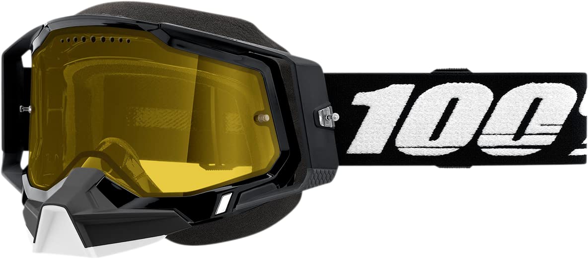 100% RACECRAFT 2 SNOWMOBILE Goggle Black - Yellow Lens von 100%