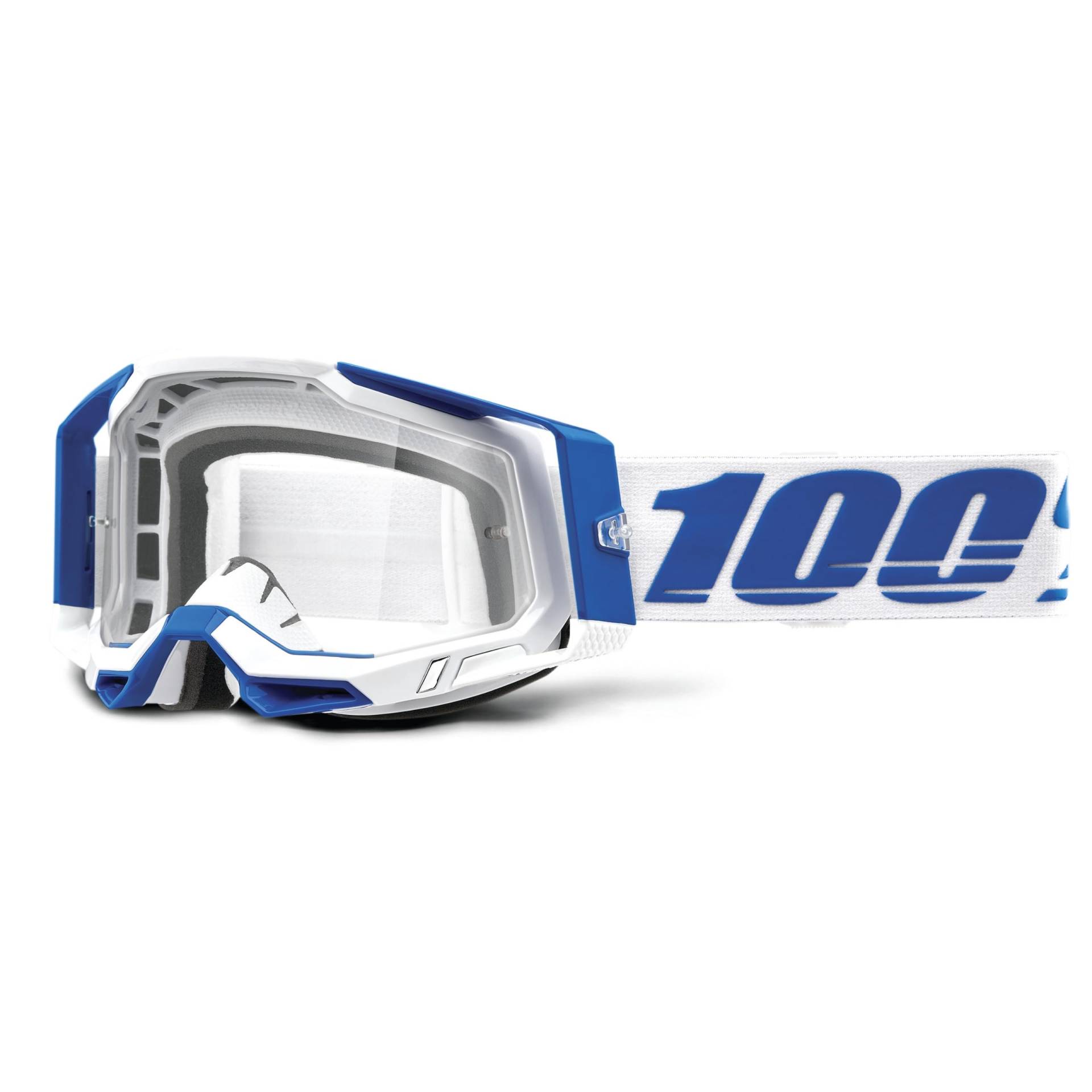 100% Racecraft 2 Mountainbike & Motocross-Brille – MX und MTB Racing Schutzbrille (Isola – klare Gläser), Einheitsgröße von 100%