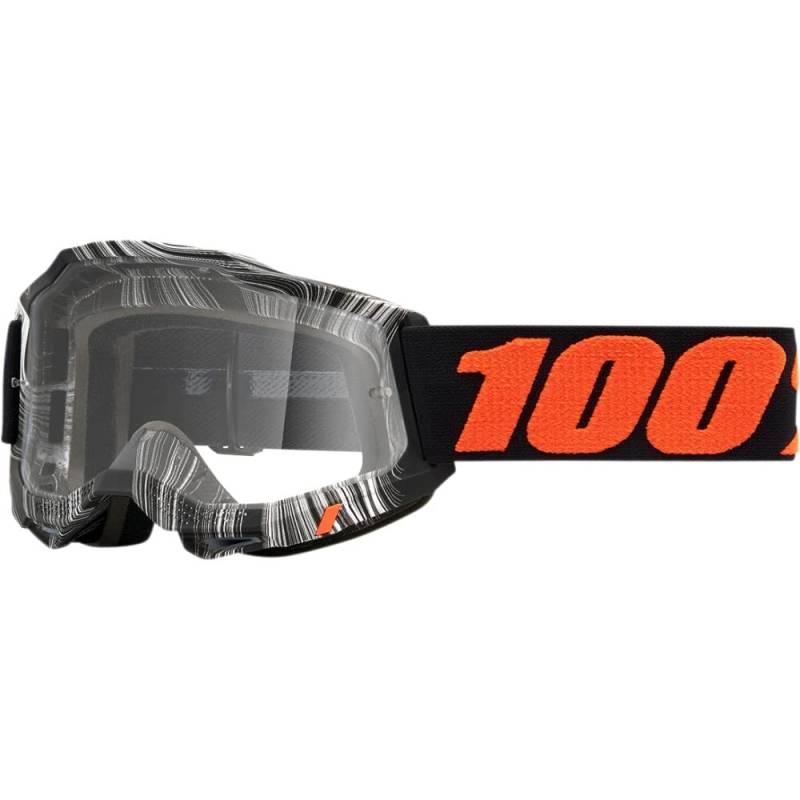 100% Ride100percent Accuri 2 Geospace Fahrradbrille, Schwarz/Orange, transparente Gläser von 100%