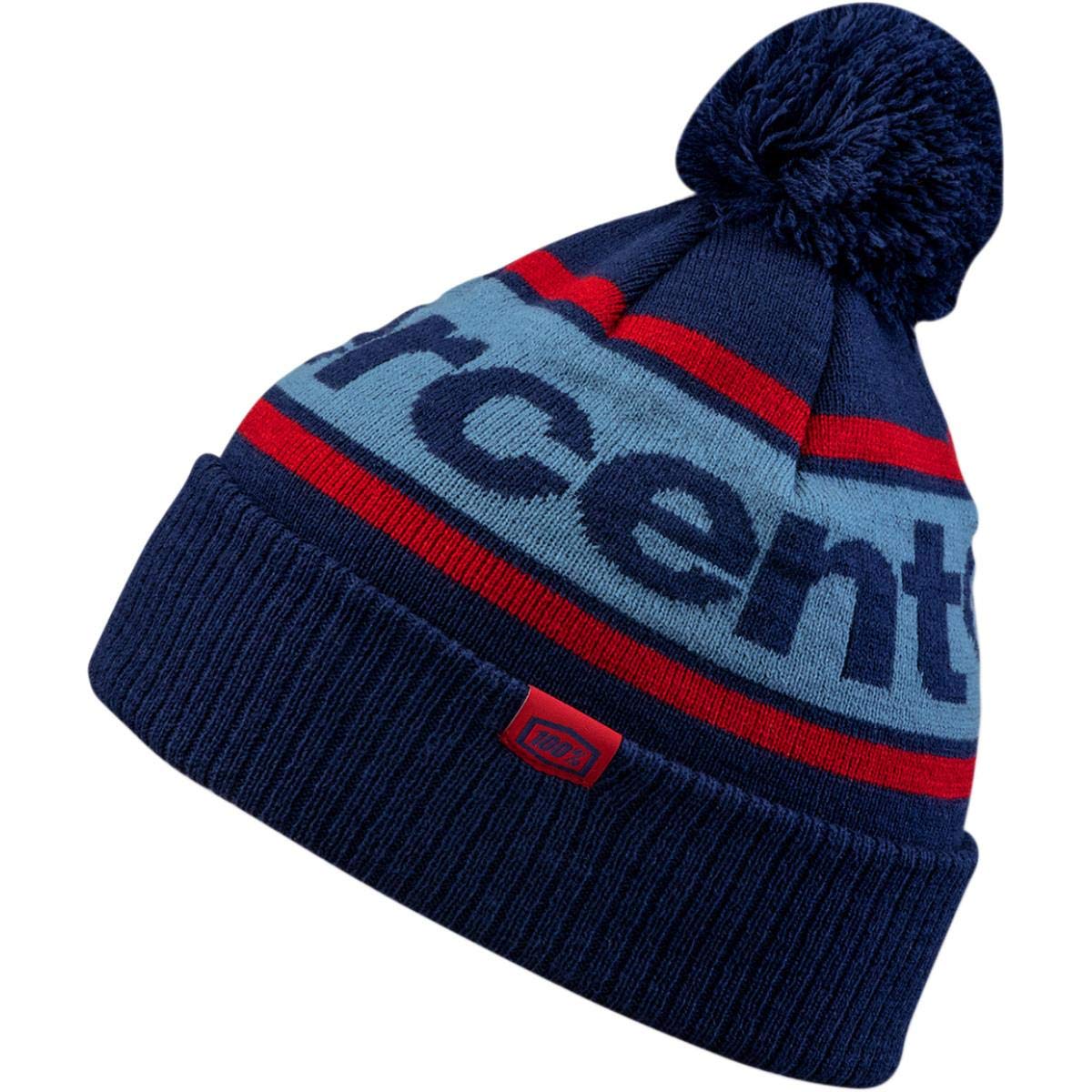 100% Rise Cuff Beanie w/Pom Pom, Erwachsene, Blau von 100%