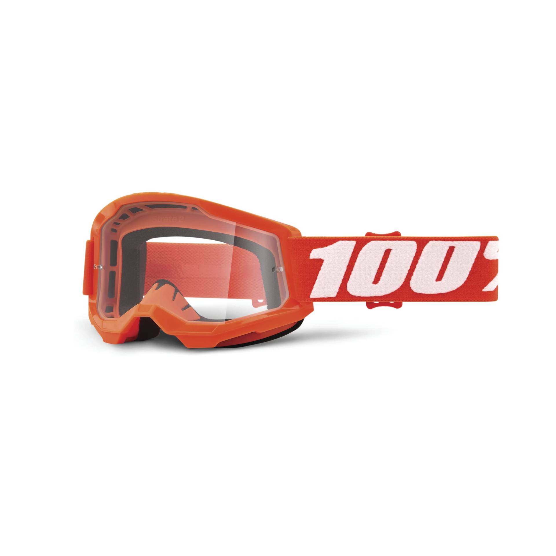 100% Strata 2 Klarsicht Goggles Jugend orange von 100%