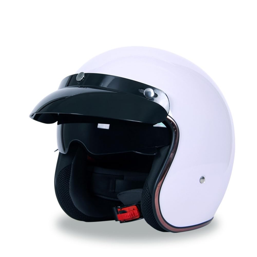 3/4 Helm Krempe Ganzjahres-Roller Motorrad Herren Erwachsene Abnehmbares Futter Scooter Motorradhelm Abs Ece Omologato Offener Helm für Motorradhelm Cafe Racer von 100junzidao