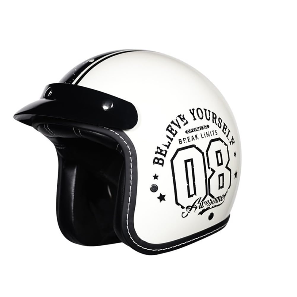 3/4 Helm Krempe Open-face Helme für Vintage Motorradhelm Roller Motorradhelm Open Face Motorradhelm M Urban EUR Fashion ABS Ganzjahres Jugend von 100junzidao