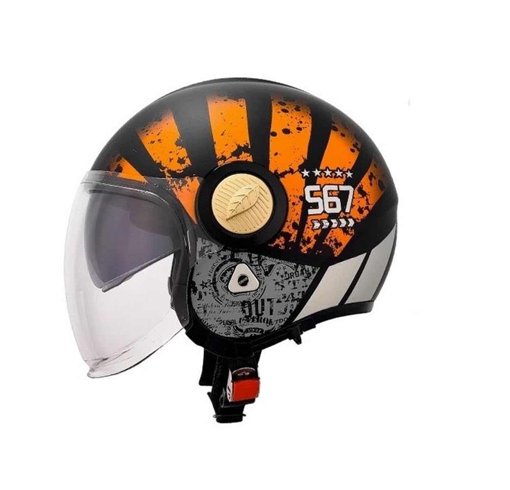 3/4 Open-Face Helme für Roller Motorrad Warm Frauen Helm Motorrad Jugend EUR 2205 UK Straßenzulassung Doppelvisier ABS All-Season Herausnehmbares Innenfutter von 100junzidao