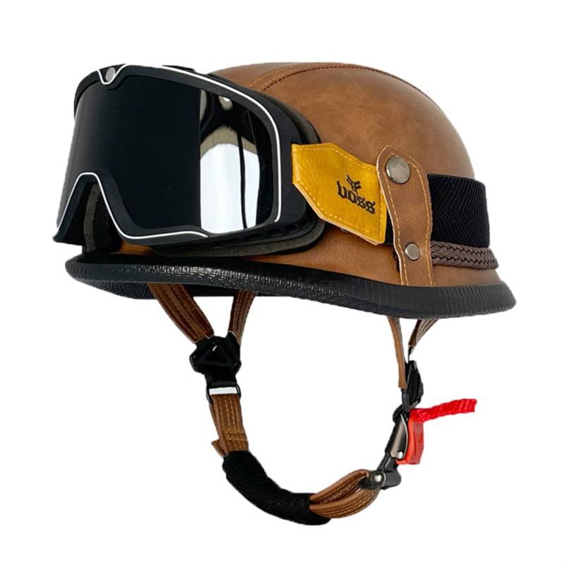 ABS Halbhelme für Motorradhelm für Männer Motorradhelm Herausnehmbares Innenfutter ECE 22.05 Zertifizierte Herren-Windbrille Ganzjahres-Off-Road-Motorrad Ganzjahres von 100junzidao