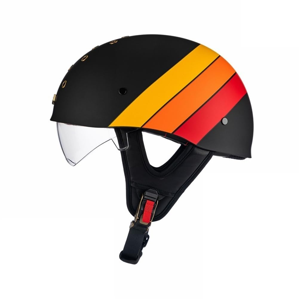 ABS Motorrad Fahrradhelm Abnehmbare Auskleidung Halbhelme für Motorradhelm Retro Free Clear Mirror und Tea Mirror Lovers All-Season Scooters Motorcycle Safety DOT von 100junzidao