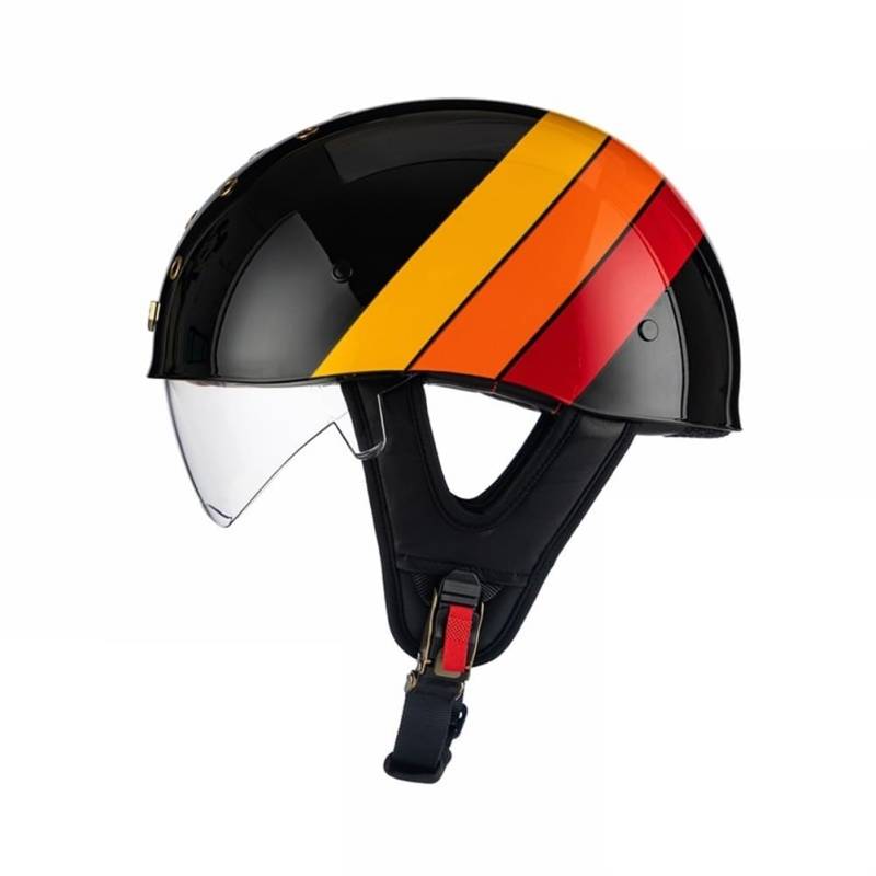 ABS Motorrad Fahrradhelm Abnehmbare Auskleidung Halbhelme für Motorradhelm Retro Free Clear Mirror und Tea Mirror Lovers All-Season Scooters Motorcycle Safety DOT von 100junzidao