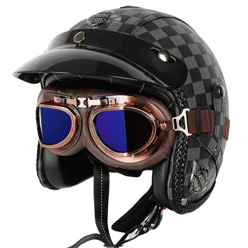 Abnehmbare Auskleidung Sctoop Eur Offene Helme ganzjährig Farbig Spiegel Paar Retro Wasserdicht Motorräder Abs Krempe von 100junzidao