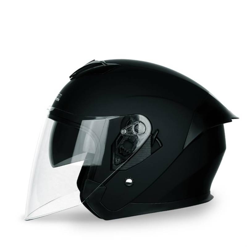 Abnehmbares Futter Sctoop Open Face Helm für Motorradhelm Cafe Racer Off-Road Motorrad Motorradhelm Classic Double Lenses Mens Boys 3/4 Helm British Standard Abs All-Season von 100junzidao