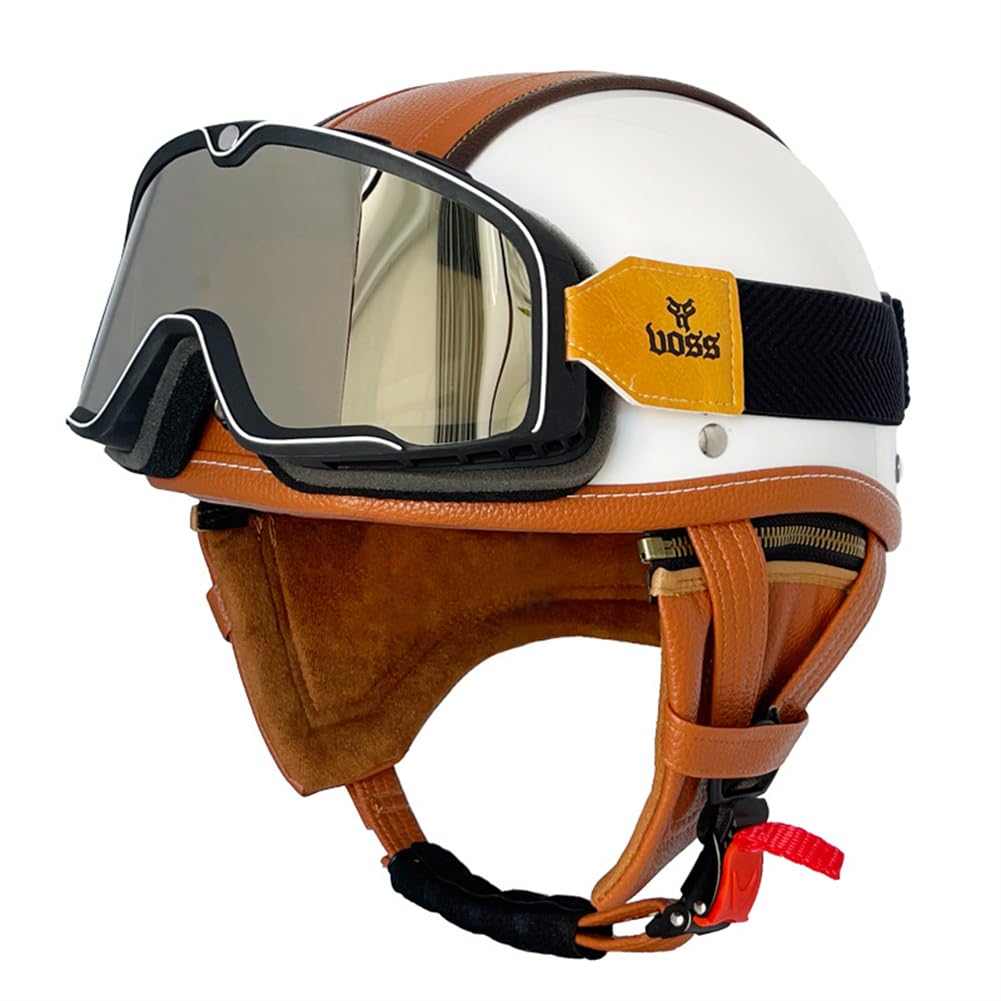 Abnehmbares Futter Sport Scooters Motorrad Motorradhelm Classic Windschutzscheibe ABS All-Season Halbhelme für Motorradhelm für Männer ECE Approved Youth von 100junzidao