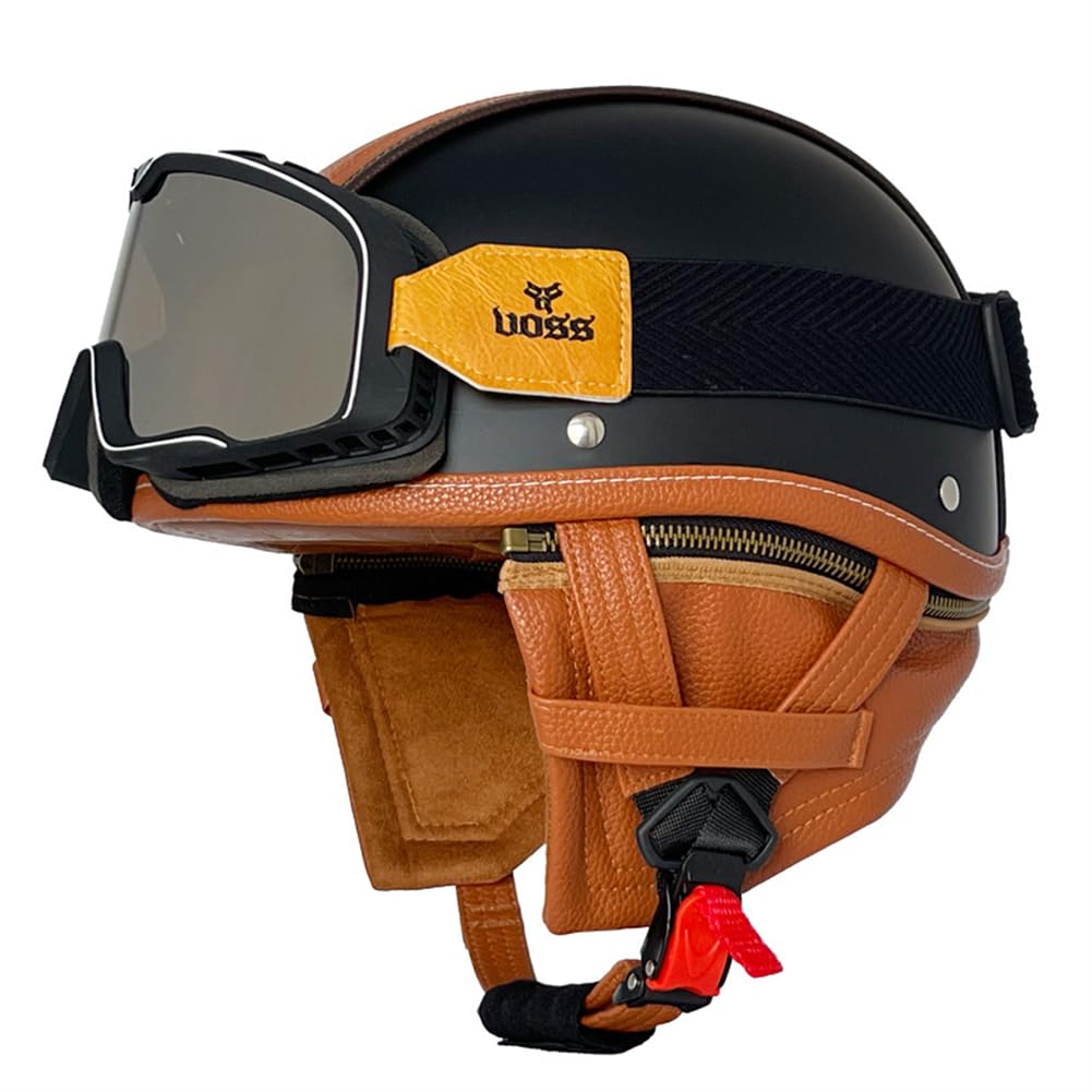 Abnehmbares Futter Sport Scooters Motorrad Motorradhelm Classic Windschutzscheibe ABS All-Season Halbhelme für Motorradhelm für Männer ECE Approved Youth von 100junzidao