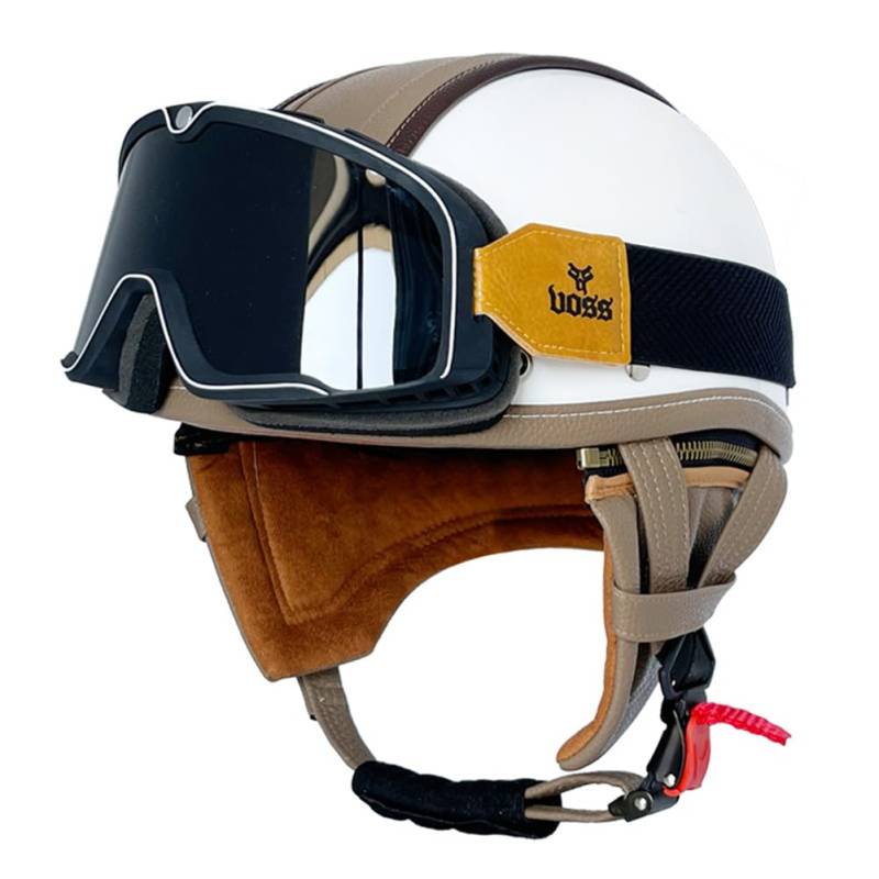 Abnehmbares Futter Sport Scooters Motorrad Motorradhelm Classic Windschutzscheibe ABS All-Season Halbhelme für Motorradhelm für Männer ECE Approved Youth von 100junzidao