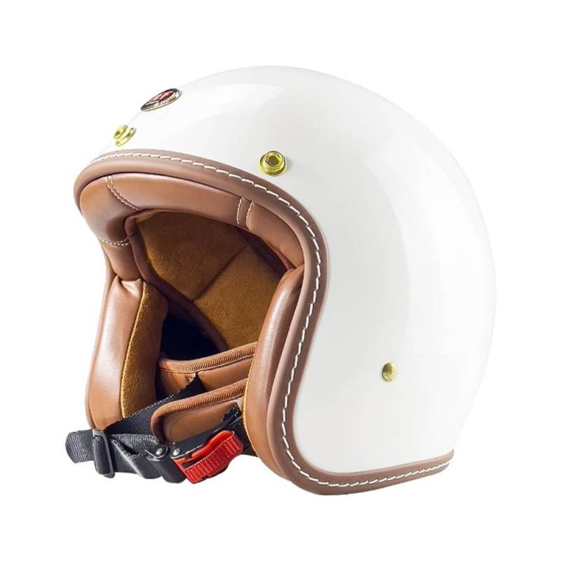 Abnehmbares Innenfutter Offene Helme für Offene Gesicht Motorradhelm Retro Herren 3/4 Helm Touring Motorrad Capacete Motorrad Ganzjahres Glas und Stahl von 100junzidao