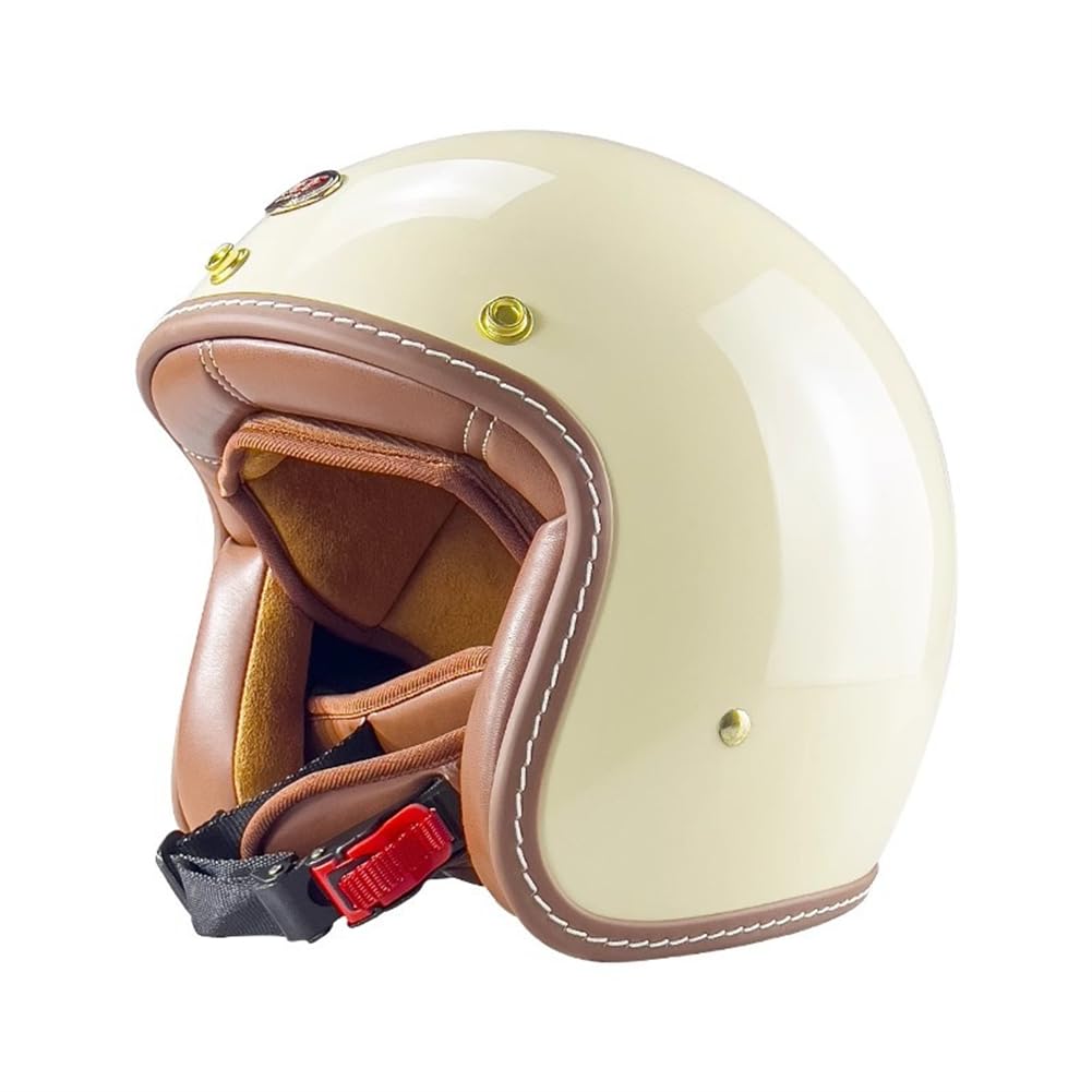 Abnehmbares Innenfutter Offene Helme für Offene Gesicht Motorradhelm Retro Herren 3/4 Helm Touring Motorrad Capacete Motorrad Ganzjahres Glas und Stahl von 100junzidao