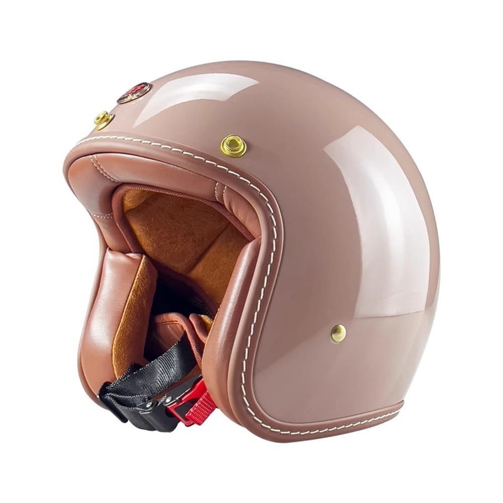 Abnehmbares Innenfutter Offene Helme für Offene Gesicht Motorradhelm Retro Herren 3/4 Helm Touring Motorrad Capacete Motorrad Ganzjahres Glas und Stahl von 100junzidao