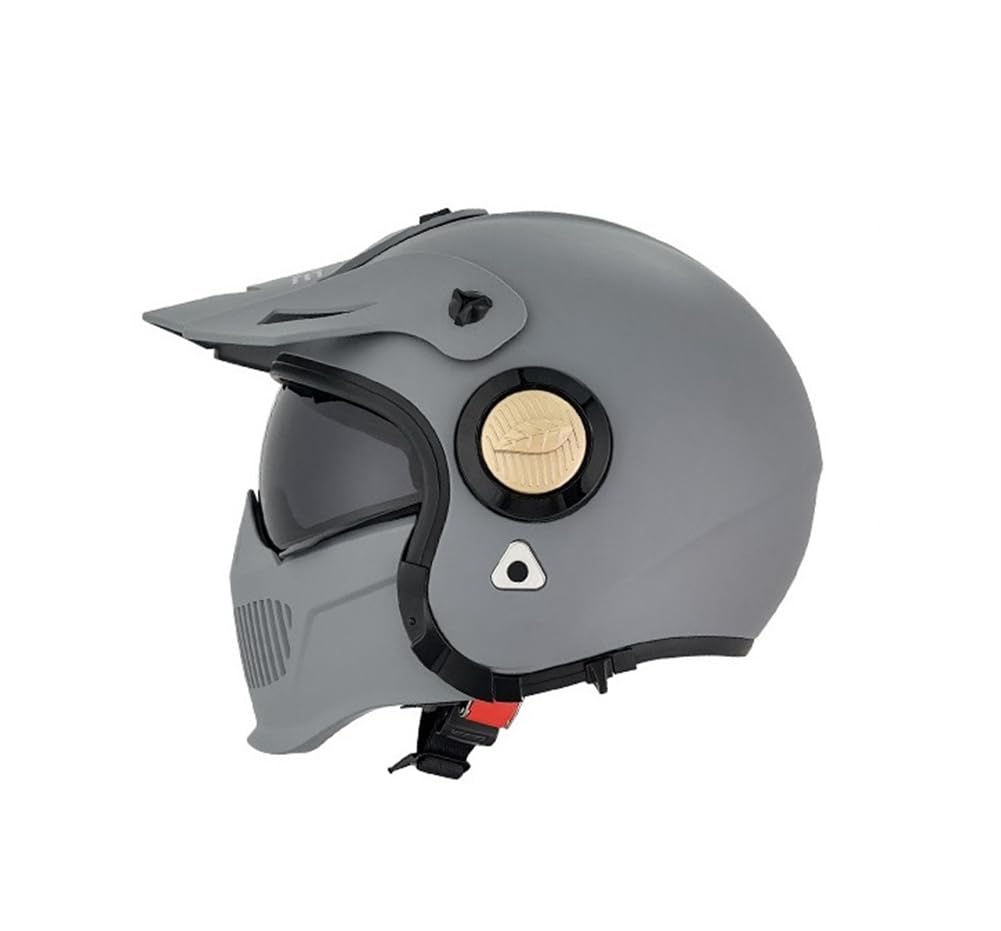 Abnehmbares Innenfutter Offene Helme für Offene Motorradhelme Roter Mann 3/4 Helm Motorrad Offene Helme ABS Ganzjährig Straßenzulassung von 100junzidao