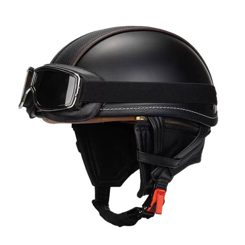 All-Season Karting Motorradhelm für Männer Halbhelme für Motorradhelm für Roller Road Legal Windschutzscheibe Abnehmbares Innenfutter Urban Adult ABS von 100junzidao