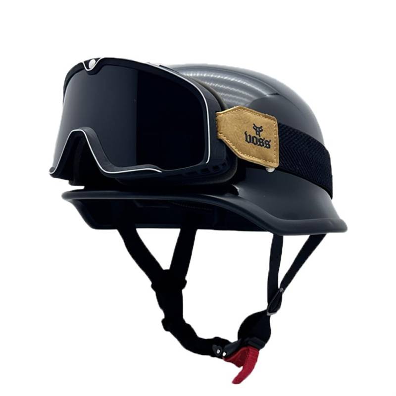 All-Season Road Legal ABS All-Season Motorrad Sturzhelm Retro Herausnehmbares Innenfutter Windschutzscheibe Halbhelme für Motorradhelm Classic Lovers Mountain Bike von 100junzidao