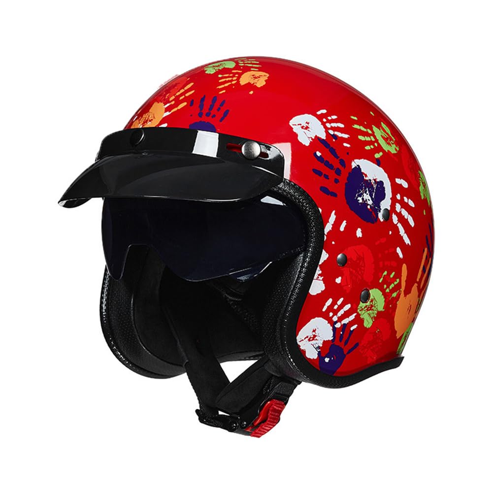 All-Season Touring Scooters Motorrad Open-Face Helme für Crash Helme für Motorräder Herausnehmbares Futter 3/4 Helm Paar Motorradhelm für Frauen Scooter Carbon Fiber Brim von 100junzidao