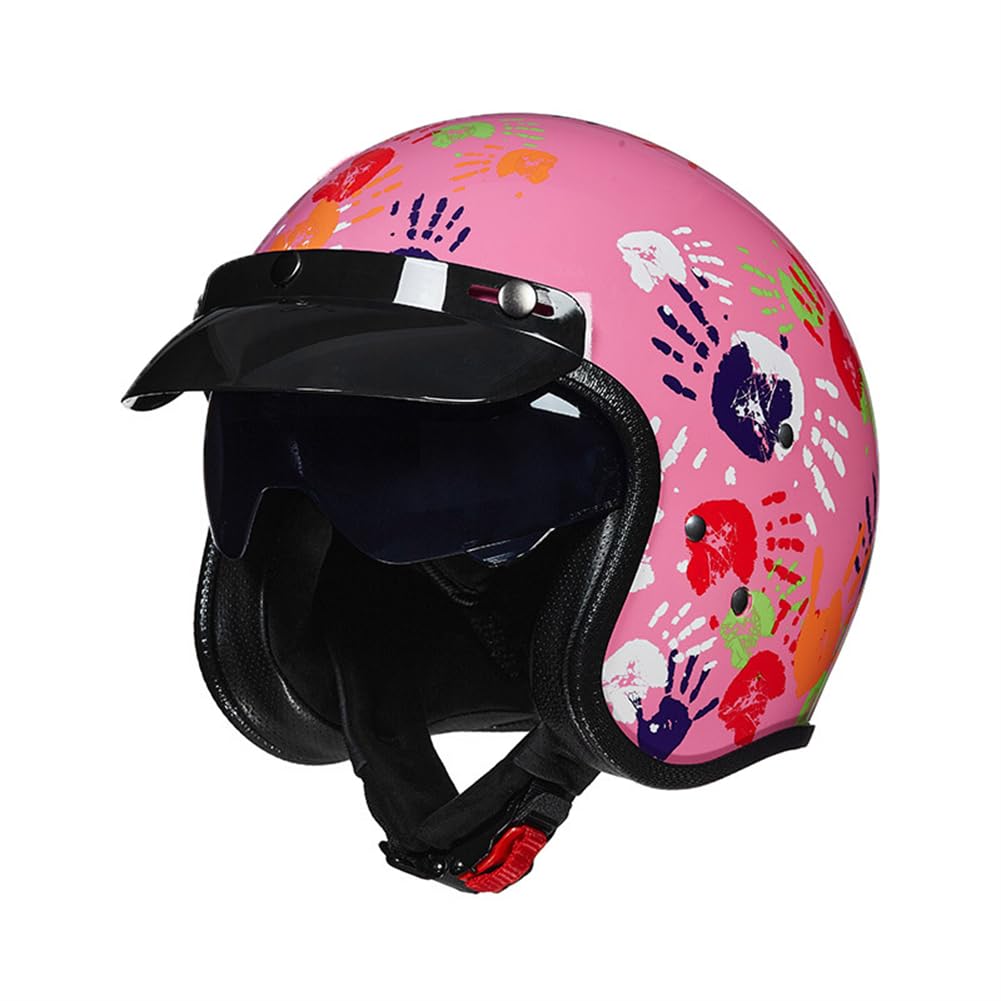 All-Season Touring Scooters Motorrad Open-Face Helme für Crash Helme für Motorräder Herausnehmbares Futter 3/4 Helm Paar Motorradhelm für Frauen Scooter Carbon Fiber Brim von 100junzidao