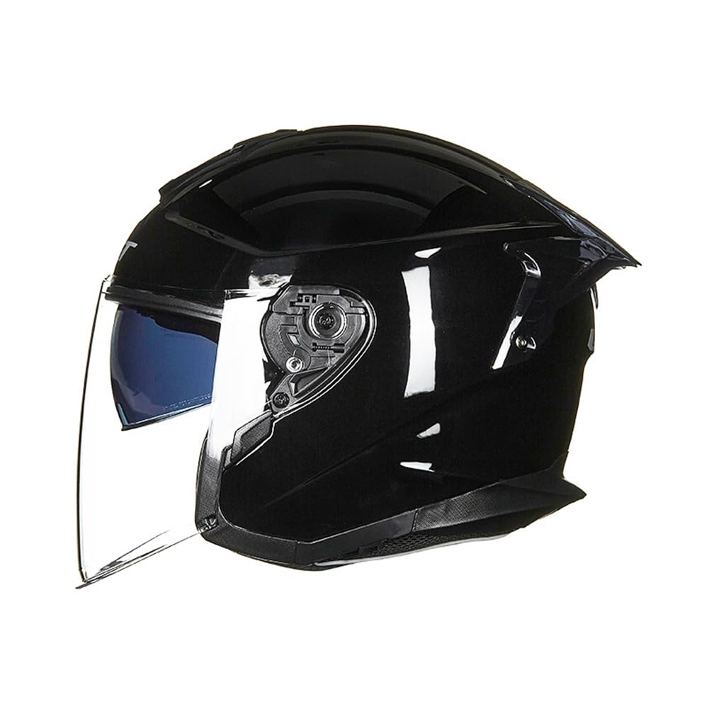 Beach Buggy Cruiser Motorradhelm Offene Helme für Oldtimer-Motorradhelme Doppelte Gläser Lässig Straßenzugelassen ABS Ganzjahres-Jugend 3/4 Helm Herausnehmbares Innenfutter von 100junzidao