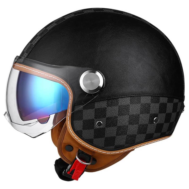 Doppelte Linsen Leichte Uv Schutz Sicherheit Retro Abnehmbare Futter Sctoop Eur Vier Jahreszeiten Mode Unisex Open-face Helme Abs Moto Bike von 100junzidao