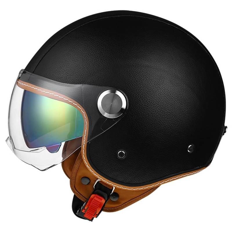 Doppelte Linsen Leichte Uv Schutz Sicherheit Retro Abnehmbare Futter Sctoop Eur Vier Jahreszeiten Mode Unisex Open-face Helme Abs Moto Bike von 100junzidao