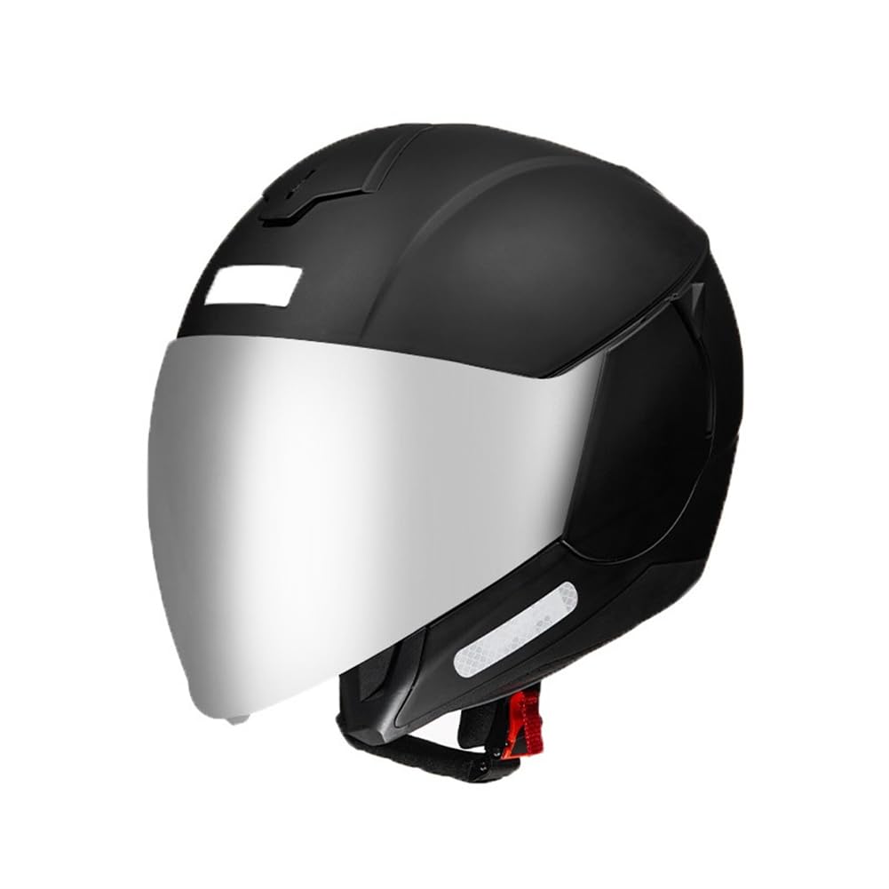 EUR omologato Farbige Spiegel Offene Helme für Motorradhelm für Männer Mountainbike Motorradhelm für Frauen Herausnehmbares Innenfutter Mann Jungen 3/4 Helm Ganzjahres-ABS von 100junzidao