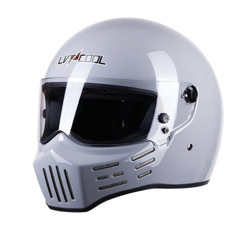 Farbige Spiegel Vollvisierhelme für Cruiser Motorrad Ultraleichter Vintage Motorradhelm Frauen EUR omologato Glas und Stahl Ganzjahresfutter Herausnehmbar von 100junzidao