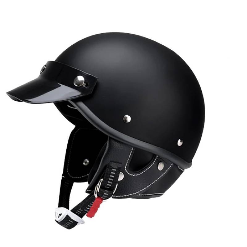 Frauen Helm Motorrad Herausnehmbares Innenfutter Krempe ABS All-Season Halbhelme für Motorradhelm Retro Couple Sctoop ECE 22.05 Certified Touring Scooters Motorrad von 100junzidao