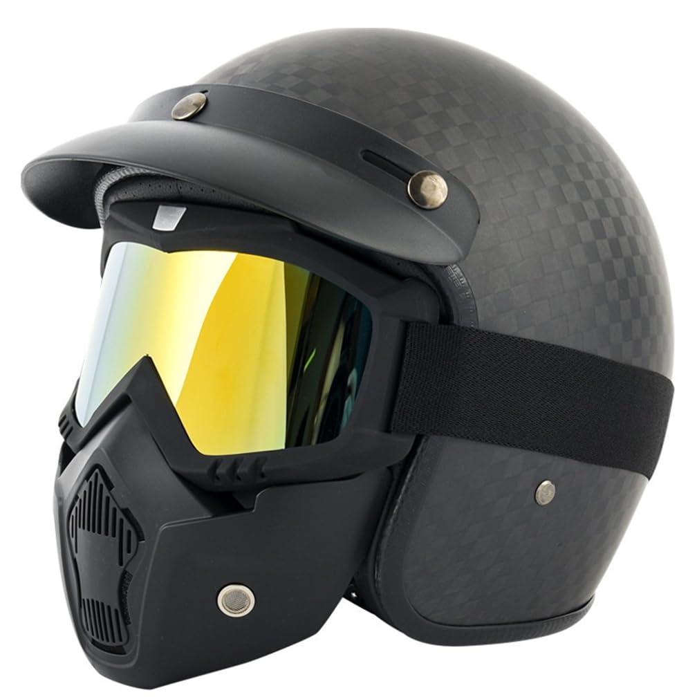 Frauen Offene Helme für Off-Road Motorrad Abnehmbares Futter Abs Ganzjahres-Motorradhelm Männer Leichtgewicht Eur 2205 Uk Straßenzulassung Krempe Wind Goggles Masken von 100junzidao