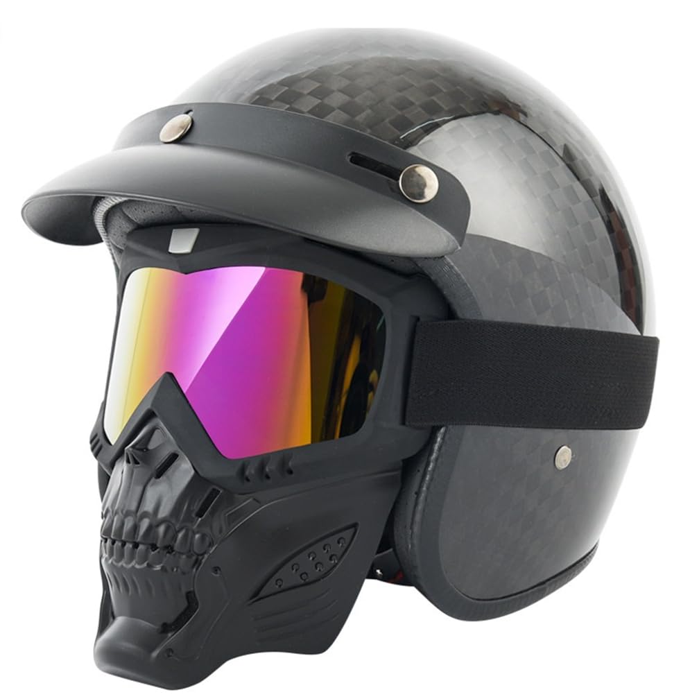 Frauen Offene Helme für Off-Road Motorrad Abnehmbares Futter Abs Ganzjahres-Motorradhelm Männer Leichtgewicht Eur 2205 Uk Straßenzulassung Krempe Wind Goggles Masken von 100junzidao