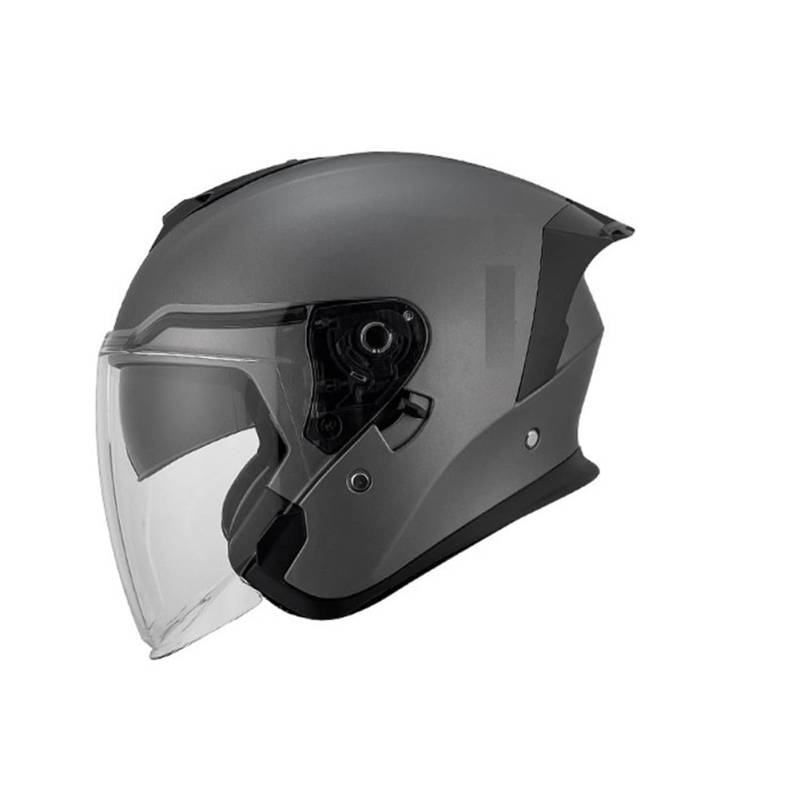 Ganzjahres-Motofahrradhelme für offenes Gesicht Motorradhelm Leder Doppelgläser Herren 3/4 Helm Motorradsturzhelm Retro ABS Sicherheit von 100junzidao